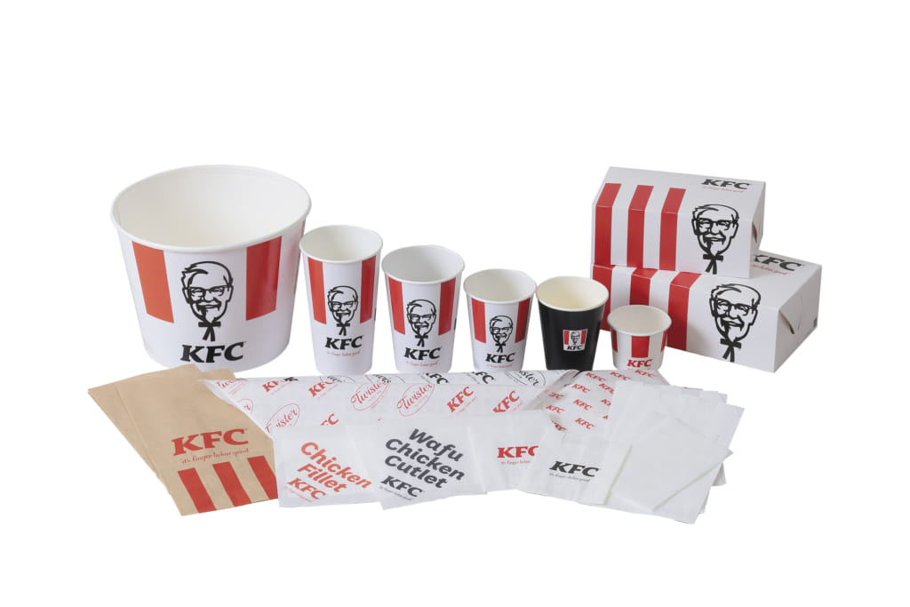 日本KFCが使用している紙パッケージ