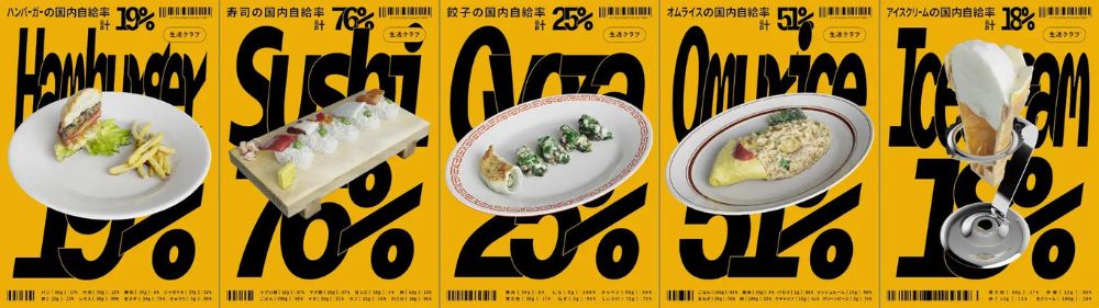 日本の食料自給率を反映してつくった料理